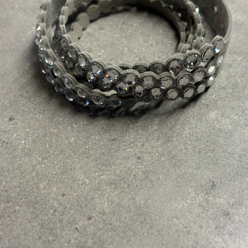 Elegant Gray Swarovski Crystal Wrap Bracelet/Choker
